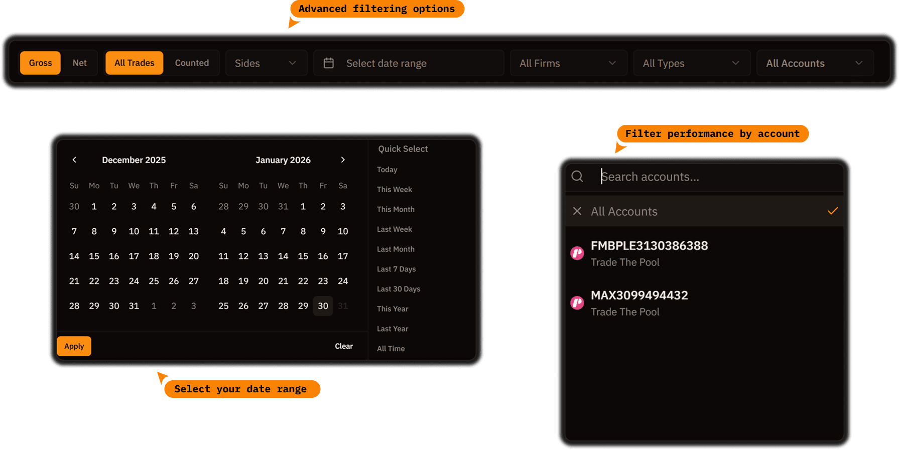 Advanced Filtering & Account Selection
