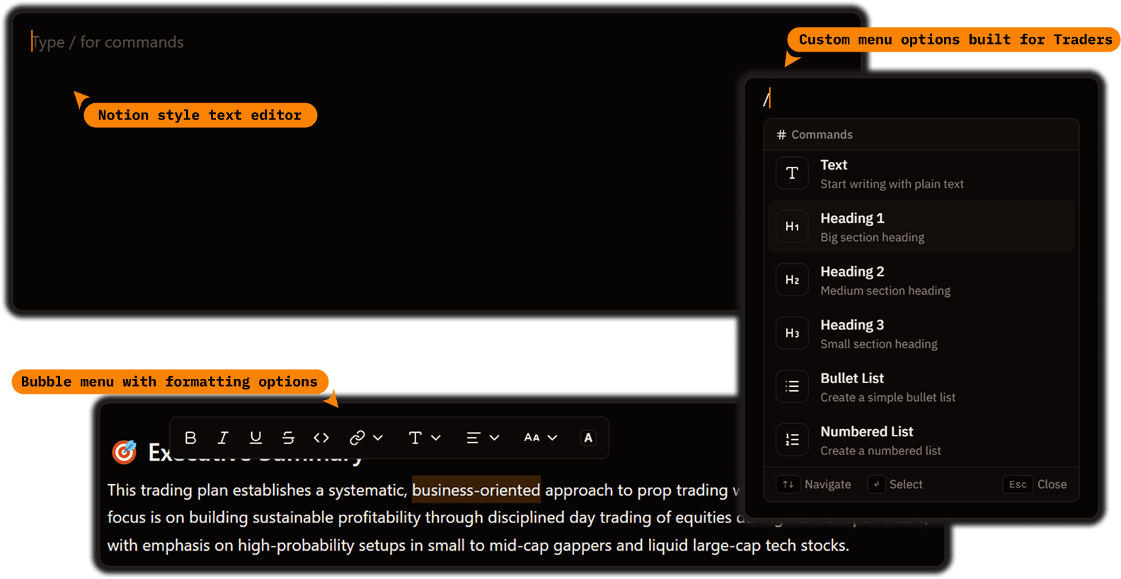 Notion-Style Editor Built for Traders