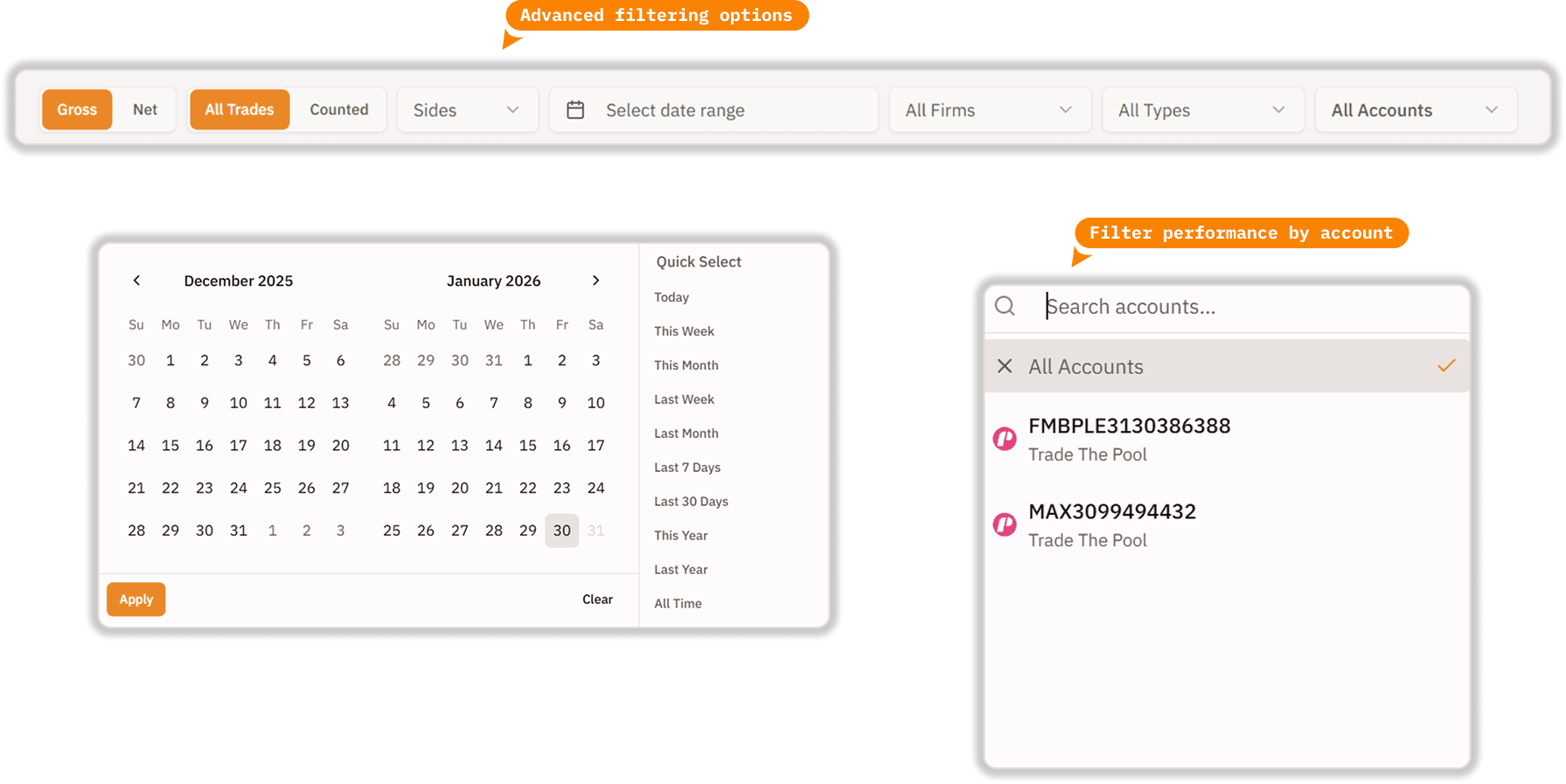 Advanced Filtering & Account Selection