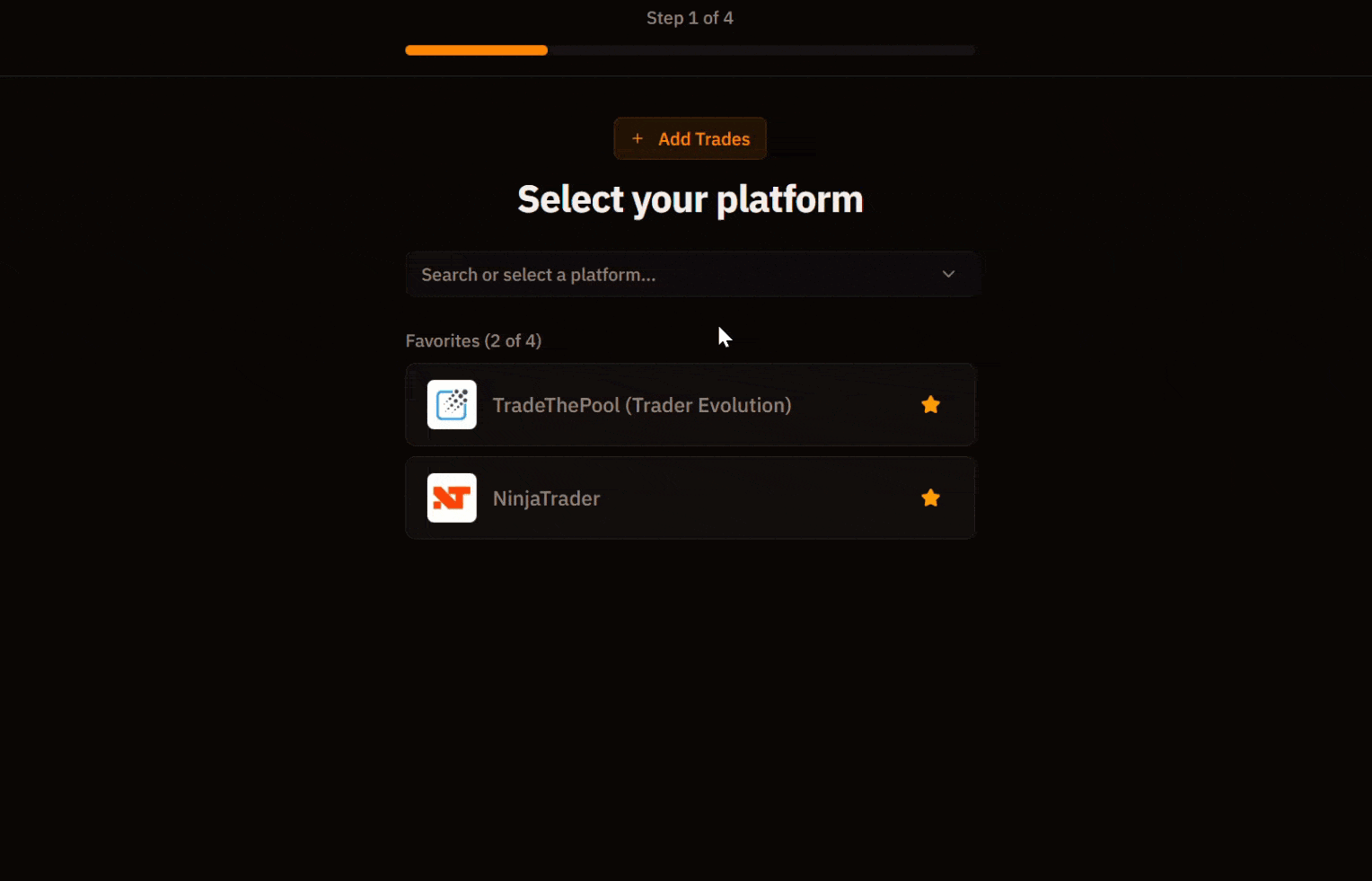 Adding different trading platforms to CSV import
