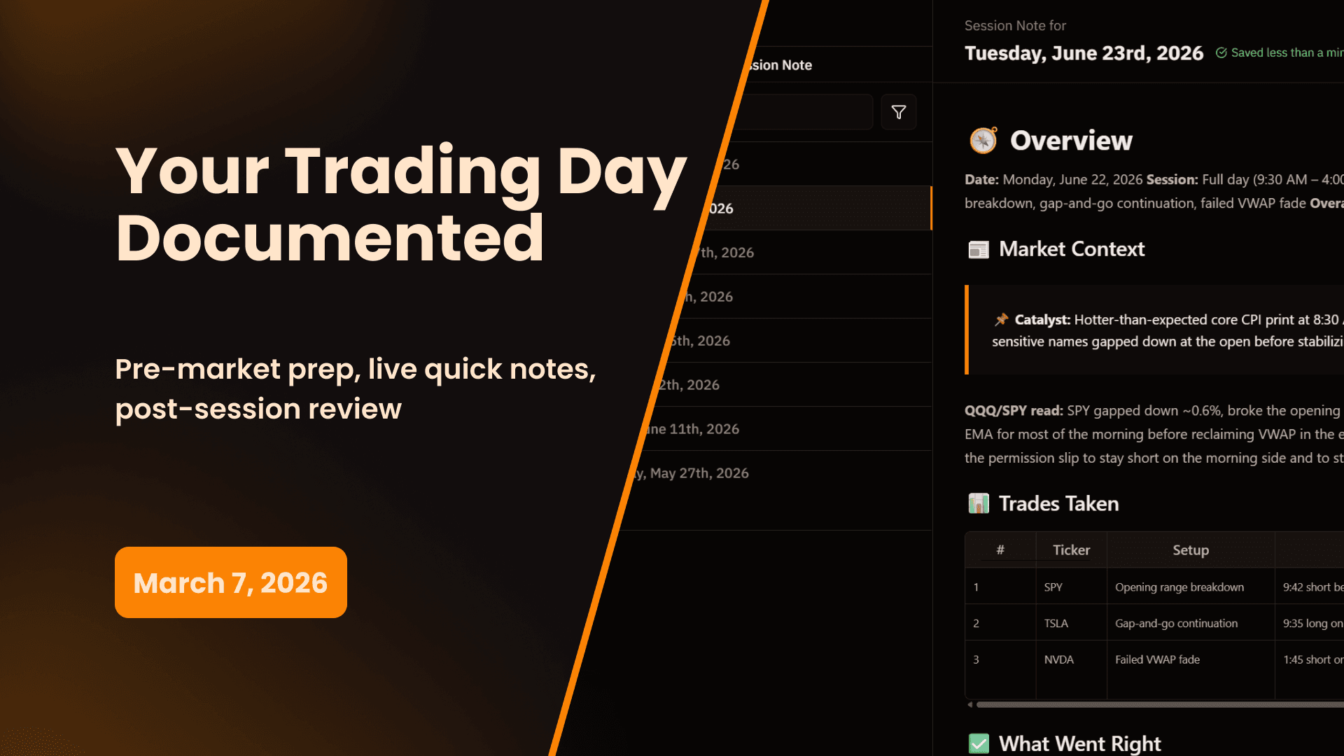Session Notes: Document Every Moment of Your Trading Day