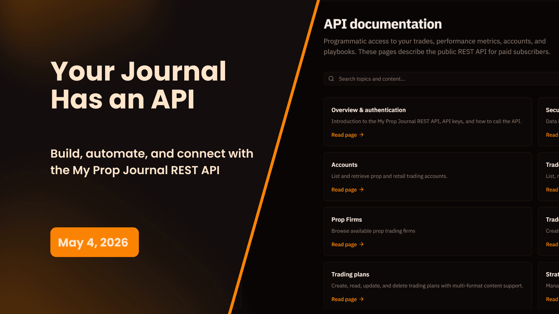 My Prop Journal Public API: Programmatic Access to Your Trading Data