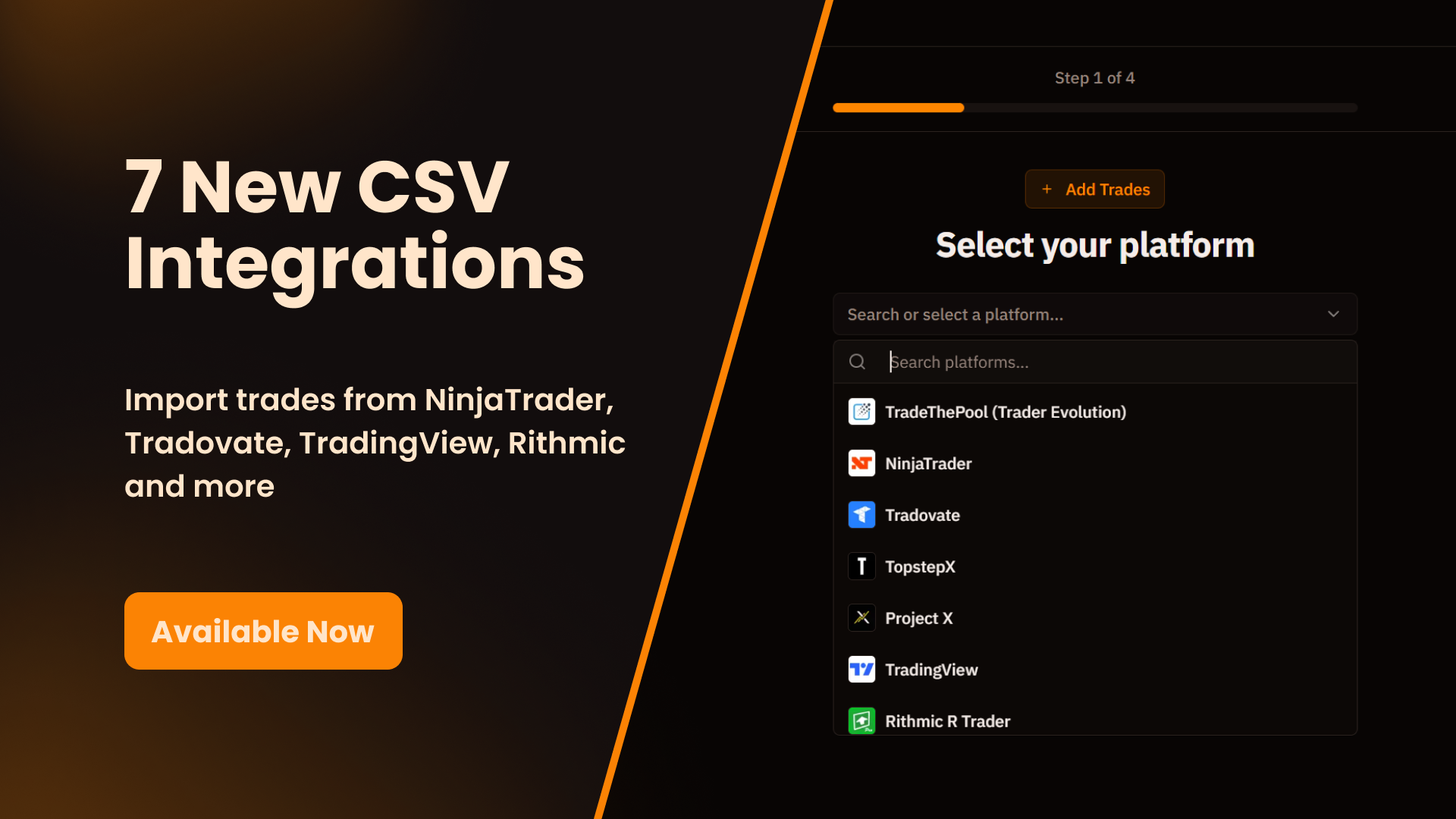 CSV Import Support Expanded: 7 New Trading Platforms